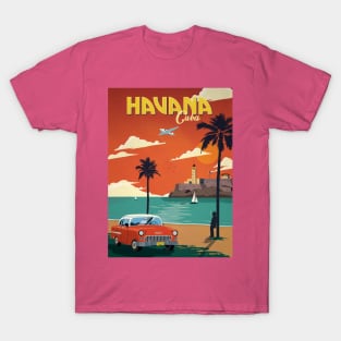 Vintage Travel Poster - Havana Cuba T-Shirt